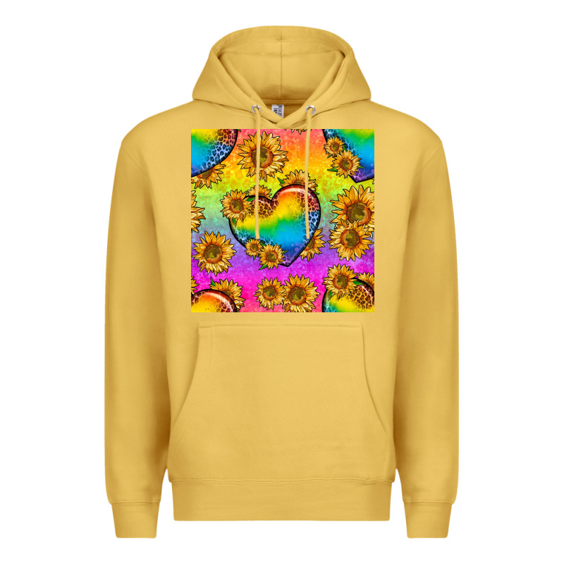 Pride Lgbtq Leopard Hearts And Sunflowers Seamless Premium Hoodie by BundleAndBundleShop | Teevron