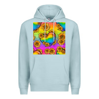 Blue Mist Pride lgbtq leopard hearts and sunflowers seamless Premium Hoodie - BundleAndBundleShop