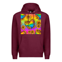 Burgundy Pride lgbtq leopard hearts and sunflowers seamless Premium Hoodie - BundleAndBundleShop