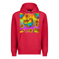 Cardinal Pride lgbtq leopard hearts and sunflowers seamless Premium Hoodie - BundleAndBundleShop