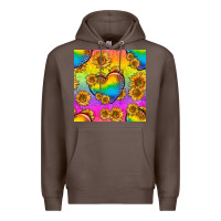 Coffee Pride lgbtq leopard hearts and sunflowers seamless Premium Hoodie - BundleAndBundleShop