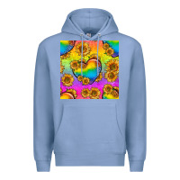 Colony Blue Pride lgbtq leopard hearts and sunflowers seamless Premium Hoodie - BundleAndBundleShop