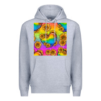 Heather Grey Pride lgbtq leopard hearts and sunflowers seamless Premium Hoodie - BundleAndBundleShop