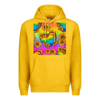 Lemon Pride lgbtq leopard hearts and sunflowers seamless Premium Hoodie - BundleAndBundleShop