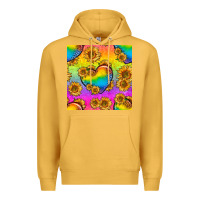 Mustard Pride lgbtq leopard hearts and sunflowers seamless Premium Hoodie - BundleAndBundleShop