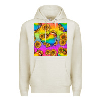 Oatmeal Heather Pride lgbtq leopard hearts and sunflowers seamless Premium Hoodie - BundleAndBundleShop