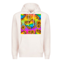 Pale Pink Pride lgbtq leopard hearts and sunflowers seamless Premium Hoodie - BundleAndBundleShop