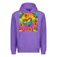 Purple Pride lgbtq leopard hearts and sunflowers seamless Premium Hoodie - BundleAndBundleShop