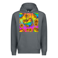Rock Pride lgbtq leopard hearts and sunflowers seamless Premium Hoodie - BundleAndBundleShop