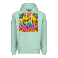 Seafoam Pride lgbtq leopard hearts and sunflowers seamless Premium Hoodie - BundleAndBundleShop