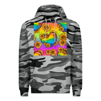 Slate Camo Pride lgbtq leopard hearts and sunflowers seamless Premium Hoodie - BundleAndBundleShop