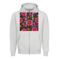 Dove Grey breast cancer sunflower seamless pattern Zipper Hoodie - BundleAndBundleShop