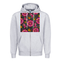 Breast Cancer Sunflower Seamless Pattern Zipper Hoodie | Teevron