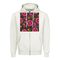 Oatmeal Heather breast cancer sunflower seamless pattern Zipper Hoodie - BundleAndBundleShop