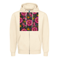 Sandshell breast cancer sunflower seamless pattern Zipper Hoodie - BundleAndBundleShop
