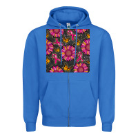 True Royal breast cancer sunflower seamless pattern Zipper Hoodie - BundleAndBundleShop
