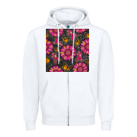 White breast cancer sunflower seamless pattern Zipper Hoodie - BundleAndBundleShop