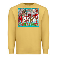 Antique Gold merry Christmas Premium Sweatshirt - CowhideDigitalArt