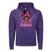 Cloud Purple afro messy bun breast cancer warrior Vintage Hoodie - texasbilliewilder