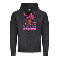 Vintage Black afro messy bun breast cancer warrior Vintage Hoodie - texasbilliewilder