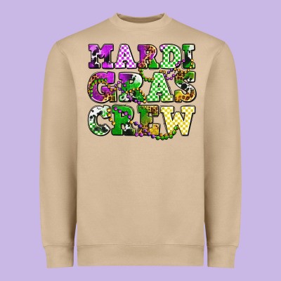 Mardi Gras Crew Olivia Heavyweight Sweatshirt Designed By Oliviacreatesart