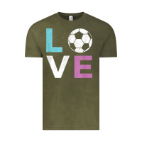 Vintage Olive Soccer Gift for Girls Women I Love Soccer Vintage Vintage Tee - minhPixels
