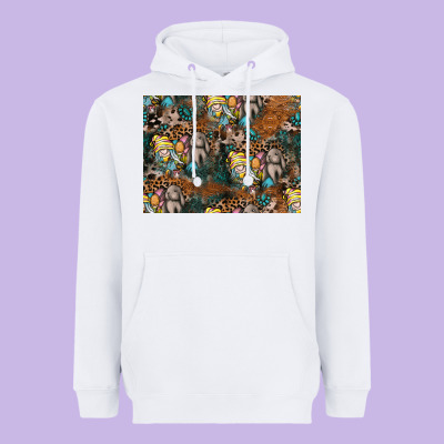 Easter Pattern Heavyweight Hoodie Designed By Cowhidedigitalart