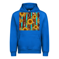 Cobalt western sunflower cactus serape and cowhide Urban Hoodie - Artiststas