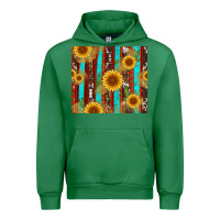 Emerald western sunflower cactus serape and cowhide Urban Hoodie - Artiststas