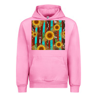 Fuchsia Pink western sunflower cactus serape and cowhide Urban Hoodie - Artiststas