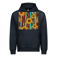 Navy western sunflower cactus serape and cowhide Urban Hoodie - Artiststas