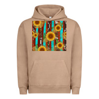 Pigment Burro western sunflower cactus serape and cowhide Urban Hoodie - Artiststas