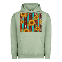 Pigment Oil Green western sunflower cactus serape and cowhide Urban Hoodie - Artiststas