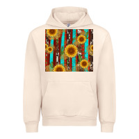 Sandshell western sunflower cactus serape and cowhide Urban Hoodie - Artiststas