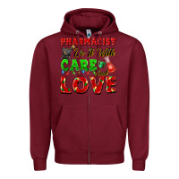 Burgundy pharmacist do it with care and love christmas Zipper Hoodie - FaDigitalArtStudio