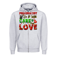 Heather Grey pharmacist do it with care and love christmas Zipper Hoodie - FaDigitalArtStudio