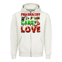 Oatmeal Heather pharmacist do it with care and love christmas Zipper Hoodie - FaDigitalArtStudio