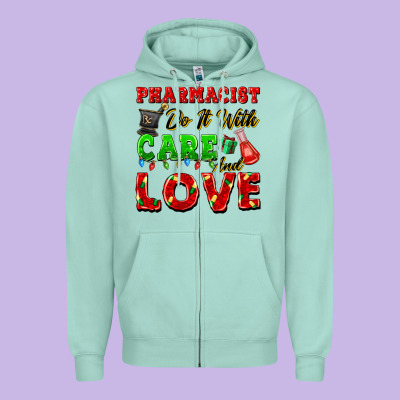 Pharmacist Do It With Care And Love Christmas Zipper Hoodie Designed By Fadigitalartstudio