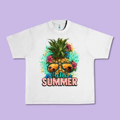 Hello Summer Pineapple Urban Heavy Tee Designed By Nancycooperartshop