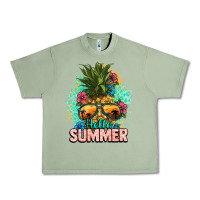 Oil Green Hello summer pineapple Urban Heavy Tee - NancyCooperArtShop