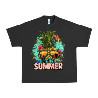 Pigment Black Hello summer pineapple Urban Heavy Tee - NancyCooperArtShop