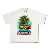 Pistachio Hello summer pineapple Urban Heavy Tee - NancyCooperArtShop