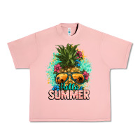 Salmon Hello summer pineapple Urban Heavy Tee - NancyCooperArtShop