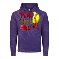 Cloud Purple Play ball y'all Softball Vintage Hoodie - NancyCooperArtShop