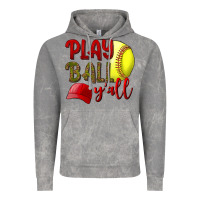 Cloud Rock Play ball y'all Softball Vintage Hoodie - NancyCooperArtShop