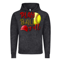 Vintage Black Play ball y'all Softball Vintage Hoodie - NancyCooperArtShop