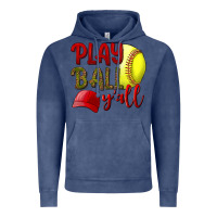 Vintage Denim Play ball y'all Softball Vintage Hoodie - NancyCooperArtShop