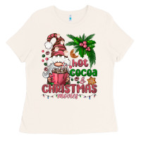 Bone Pink Christmas hot cocoa and christmas movies Ladies Tee - NancyCooperArtShop
