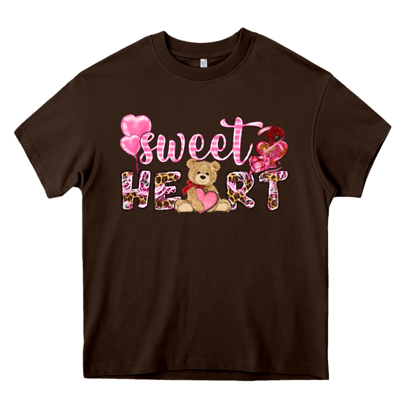 Sweetheart With Bear Heavy Core Tee by NancyCooperArtShop | Teevron