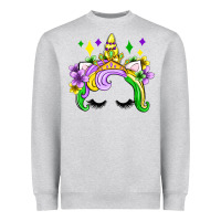 Unicorn Mardi Gras Olivia Heavyweight Sweatshirt | Teevron